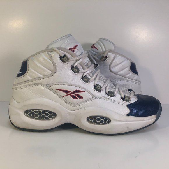 Reebok Other - Reebok Question Mid White Blue Toe Retro 2012 J82534 Size 9.5 No Box Iverson
